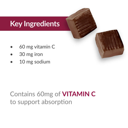 Bariatric Advantage Iron Chewy Bite Chocolate Raspberry Truffle (30 mg Iron, 60 mg Vitamin C) 30 Count (Pack of 2)