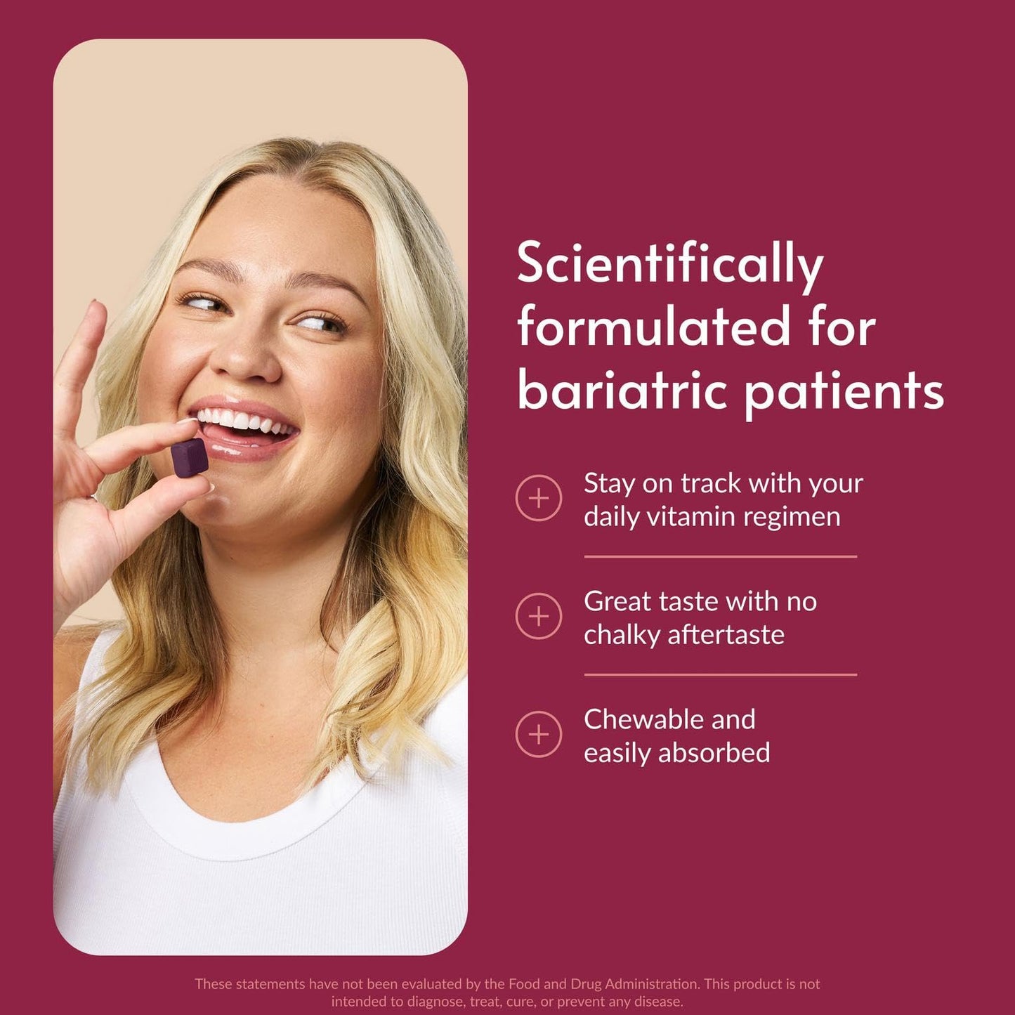 Bariatric Advantage Multi Chewy Bite – Soft Chew Multivitamin for Bariatric Patients, Black Grape, 60 Count