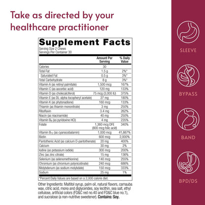Bariatric Advantage Multi Chewy Bite – Soft Chew Multivitamin for Bariatric Patients, Black Grape, 60 Count
