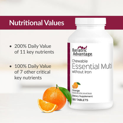 Bariatric Advantage Complete Chewable Multivitamin - 180 Count, Orange