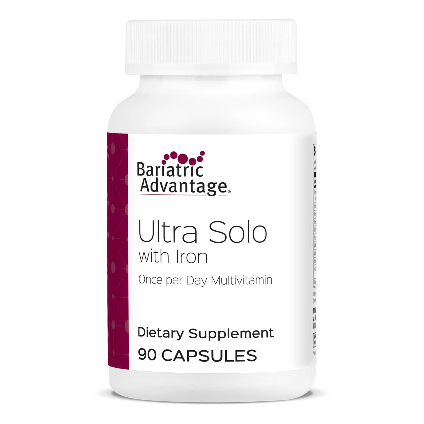 Bariatric Advantage Ultra Solo with Iron – Once-Daily Bariatric Multivitamin (Gluten Free) – 90 Capsules