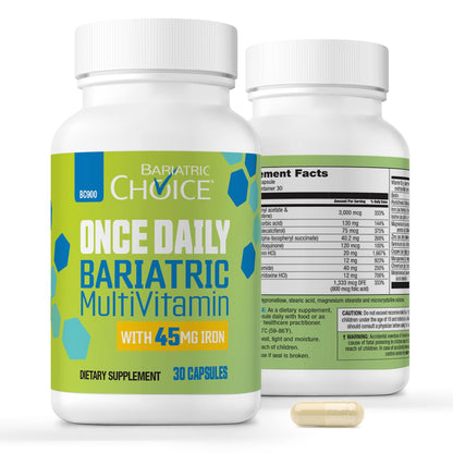 Bariatric Choice Once-Daily Multivitamin with 45 mg Iron | 30 Count