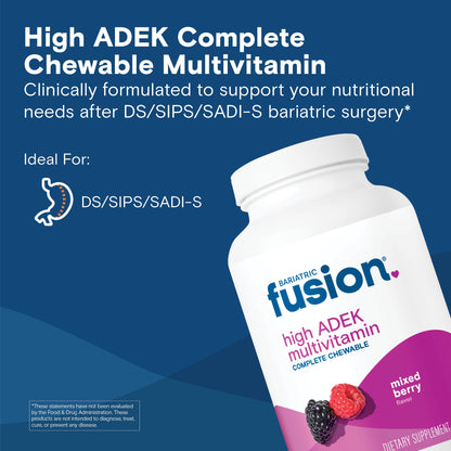 Bariatric Fusion Chewable Multivitamin – High ADEK for Duodenal Switch | Mixed Berry Flavor