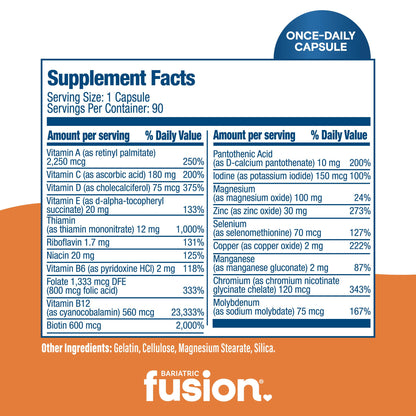 Bariatric Fusion Bariatric Multivitamin Without Iron | 1 Per Day