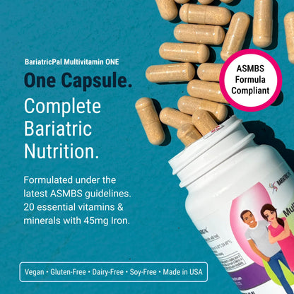 BariatricPal Multivitamin ONE – 1 Daily Capsule with 45 mg Iron | 90 Count
