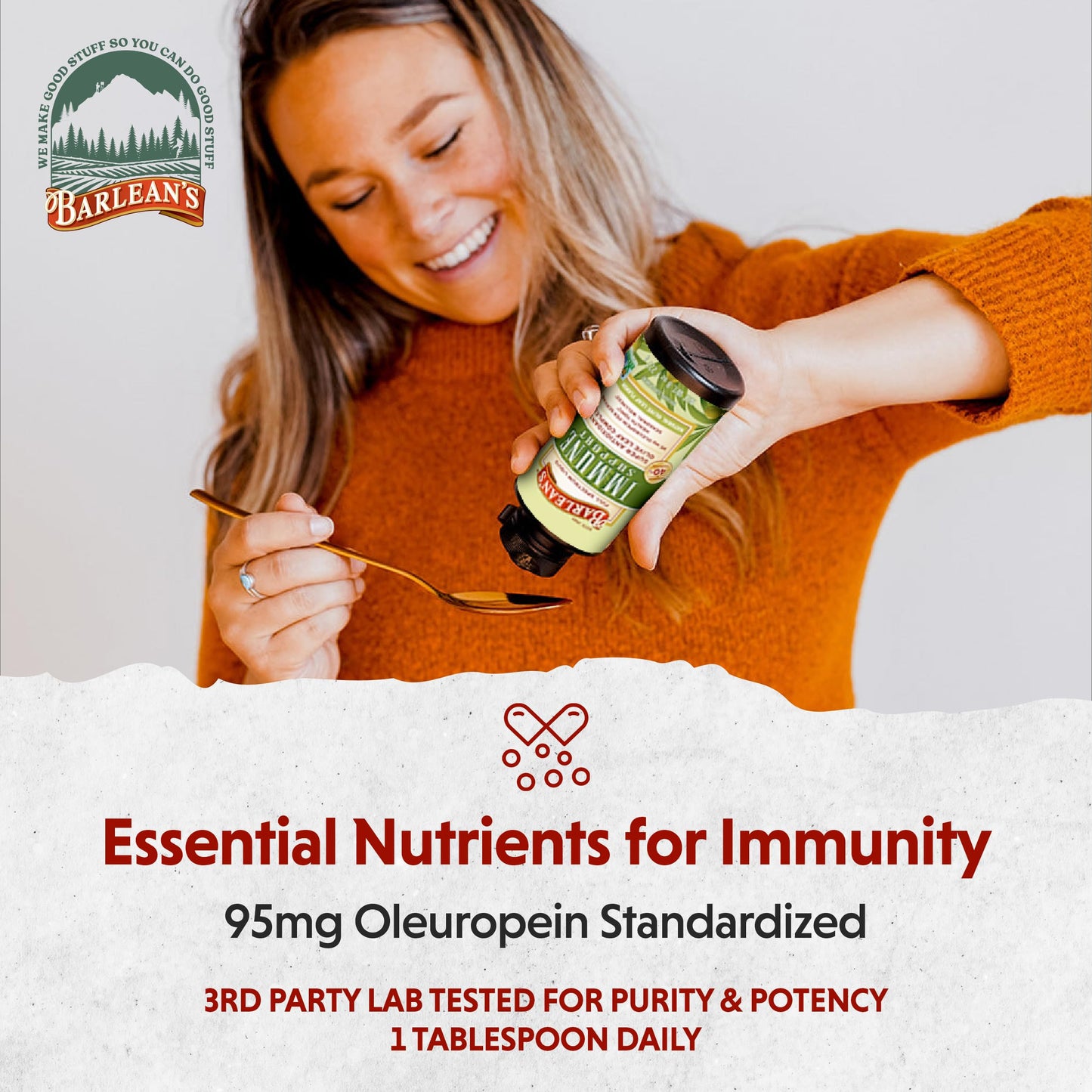 Barlean's Olive Leaf Complex Liquid Immune Support – 95 mg Oleuropein, 16 oz