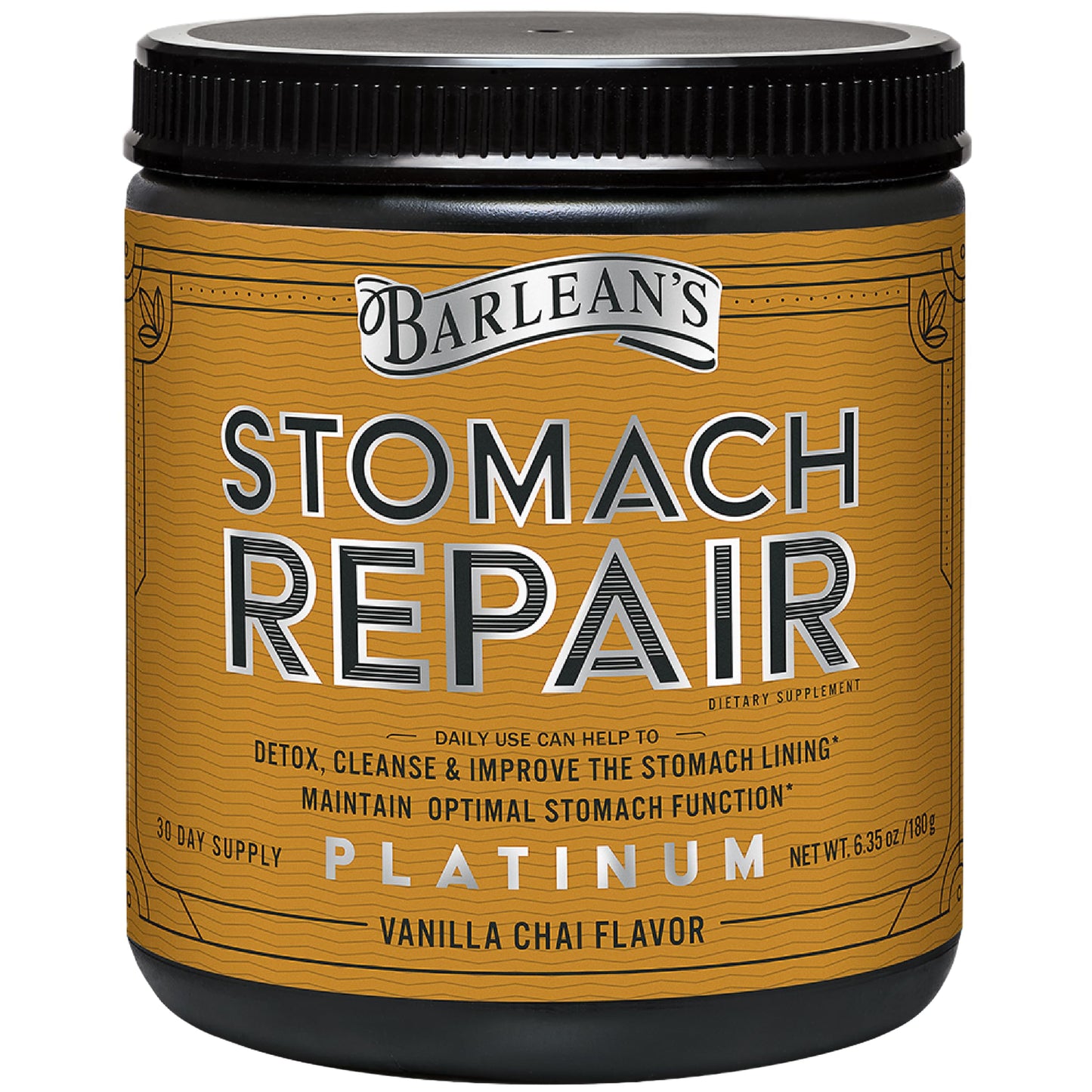 Barlean's Stomach Repair Gut Health Powder – Detox & Digestive Support (Vanilla Chai, 6.35 oz)