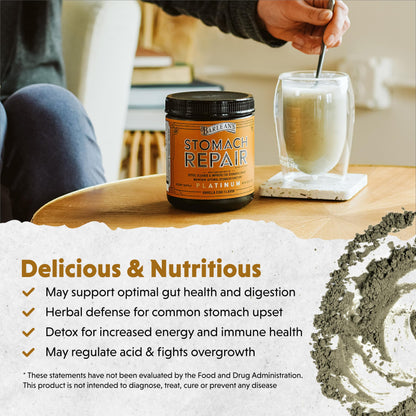 Barlean's Stomach Repair Gut Health Powder – Detox & Digestive Support (Vanilla Chai, 6.35 oz)