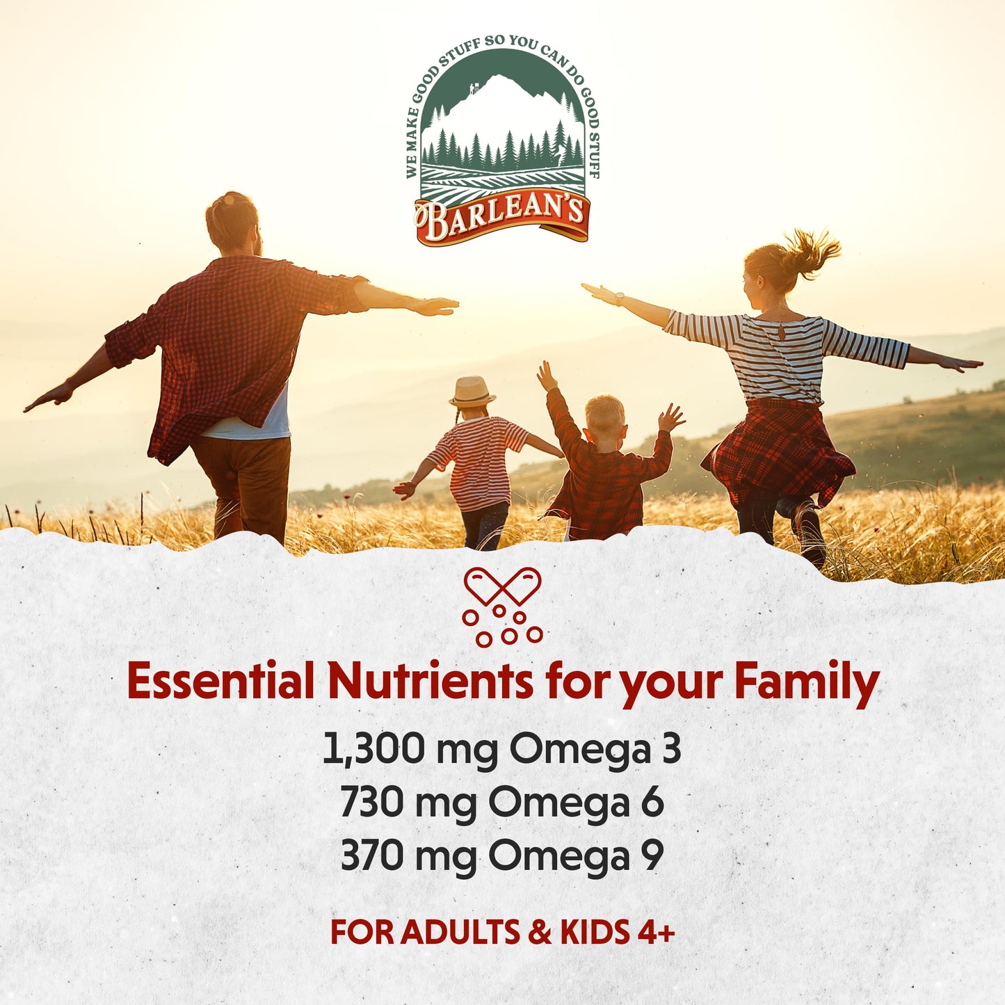 Barlean's Total Omega 3 6 9 Liquid – Orange Crème, 2,400 mg Omegas per Serving, 16 oz