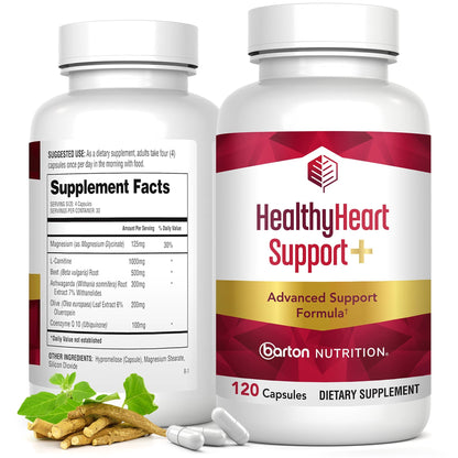HealthyHeart Support+ 6-in-1 Heart Health Supplement – Barton Nutrition – 120 Capsules