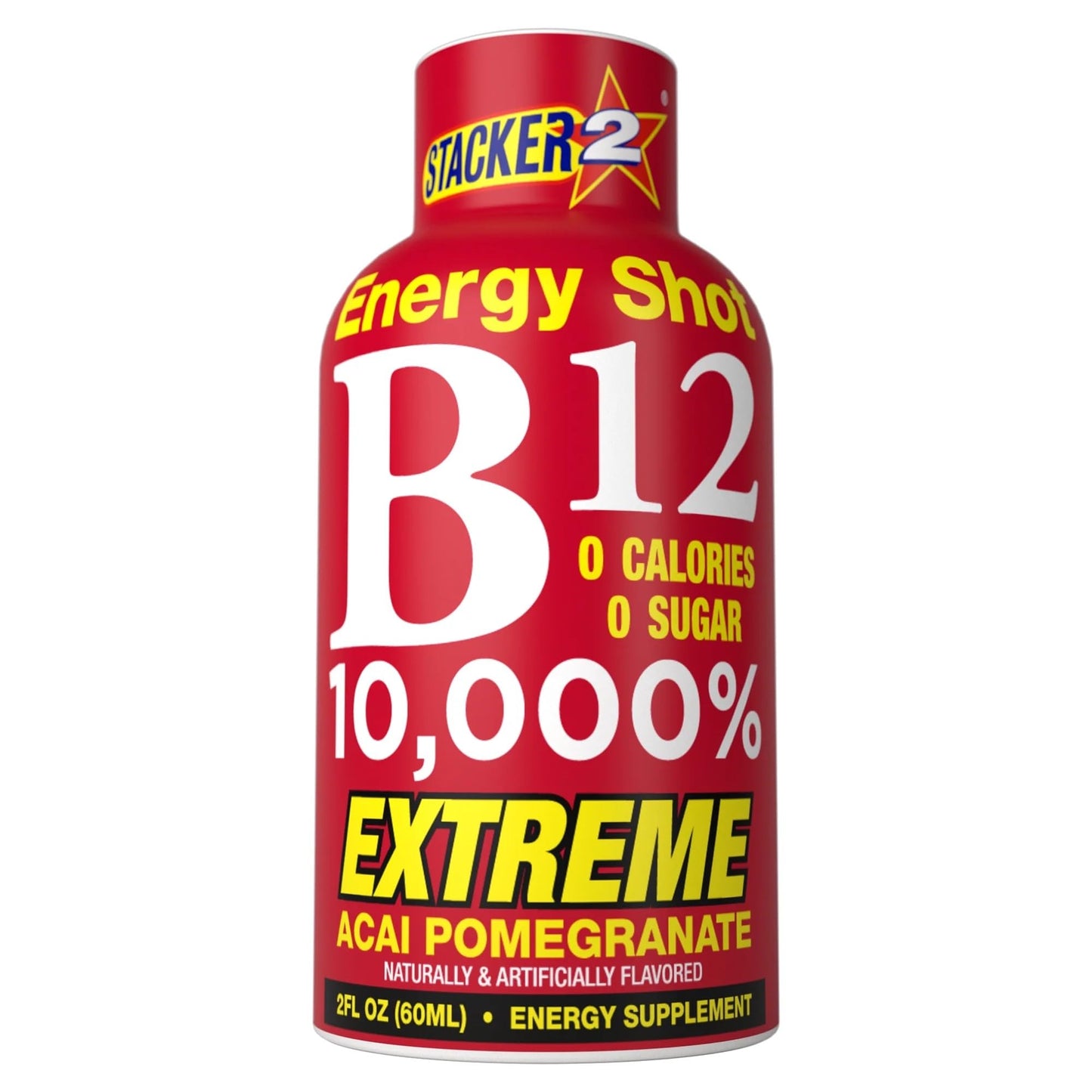 BASED BOX Stacker 2 Vitamin B Complex Energy Shots – Vegan B12 (10,000% DV), 2oz, Pack of 24