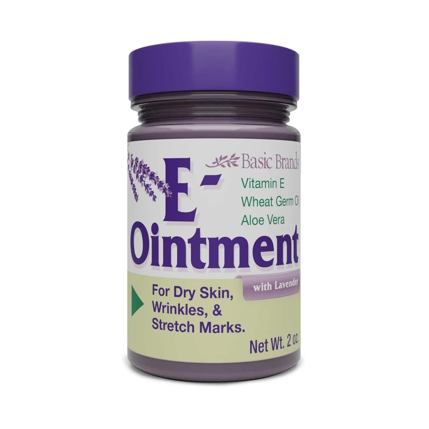 Basic Brands Vitamin E Ointment Lavender 2 oz | Skin Repair & Hydration