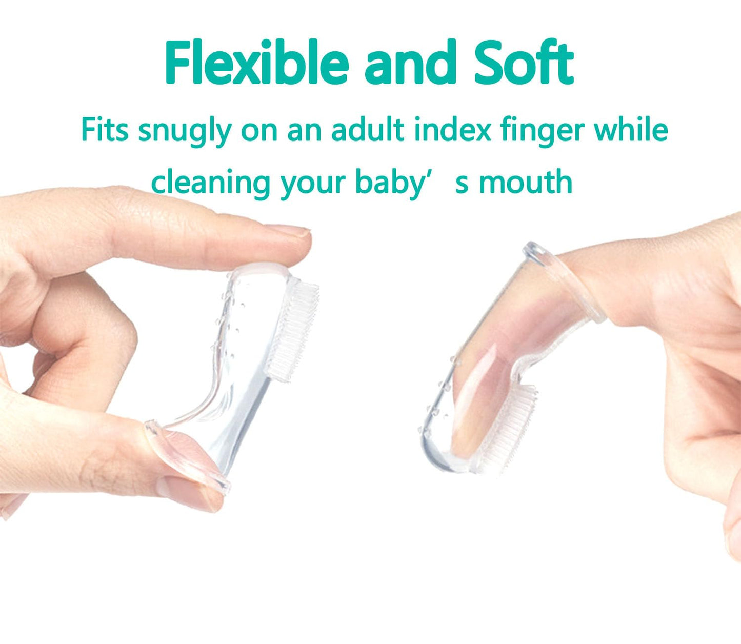 Bassion Baby Toothbrush Set - 6 Soft Finger Toothbrushes for 0-12 Months