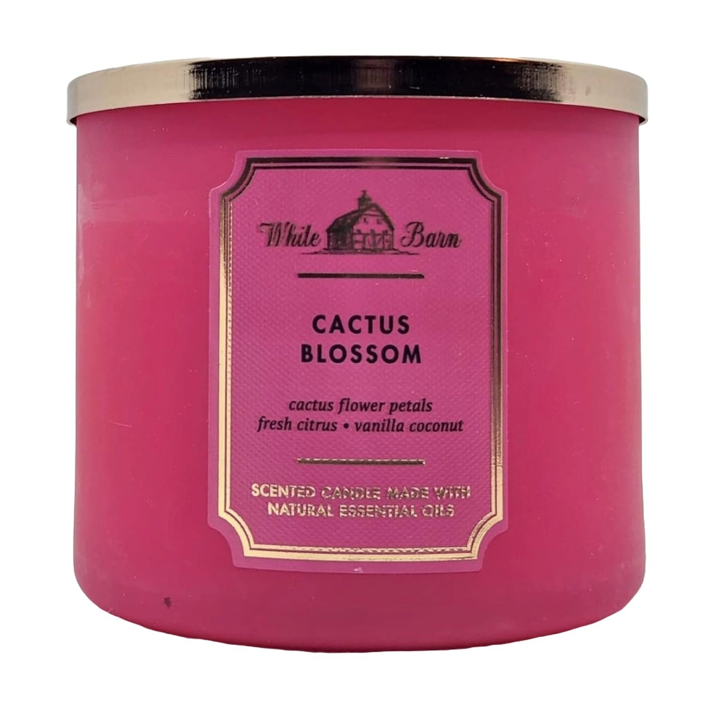 Bath & Body Works White Barn 3-Wick Candle with Essential Oils - 14.5 oz - New Core Scents (Cactus Blossom)