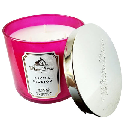 Bath & Body Works White Barn 3-Wick Candle with Essential Oils - 14.5 oz - New Core Scents (Cactus Blossom)