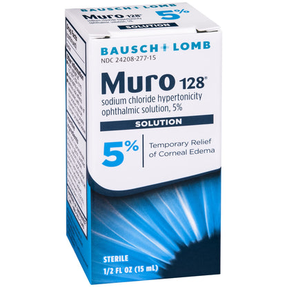 Bausch & Lomb Muro 128 Solution 5% 15 mL (Pack of 2) – Hypertonic Ophthalmic Solution