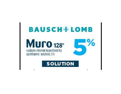 Bausch & Lomb Muro 128 Solution 5% 15 mL (Pack of 2) – Hypertonic Ophthalmic Solution