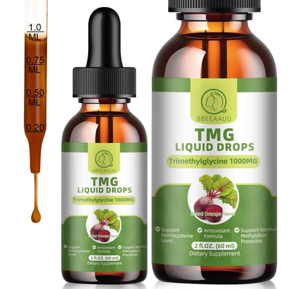 BBEEAAUU TMG Supplements 1000MG Liquid Drops – High-Absorption Betaine for Methylation, Liver & Cognitive Support