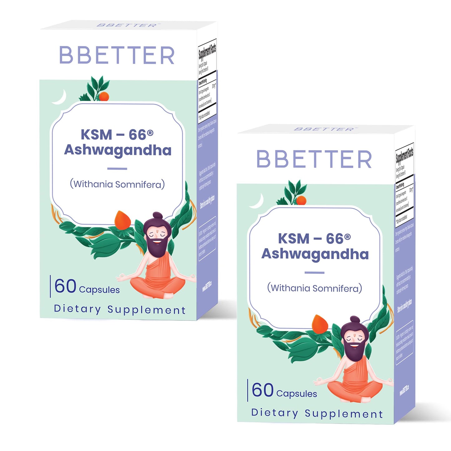 BBETTER KSM-66 Ashwagandha 500mg Capsules – Stress Relief & Mood Support | 120 Veg