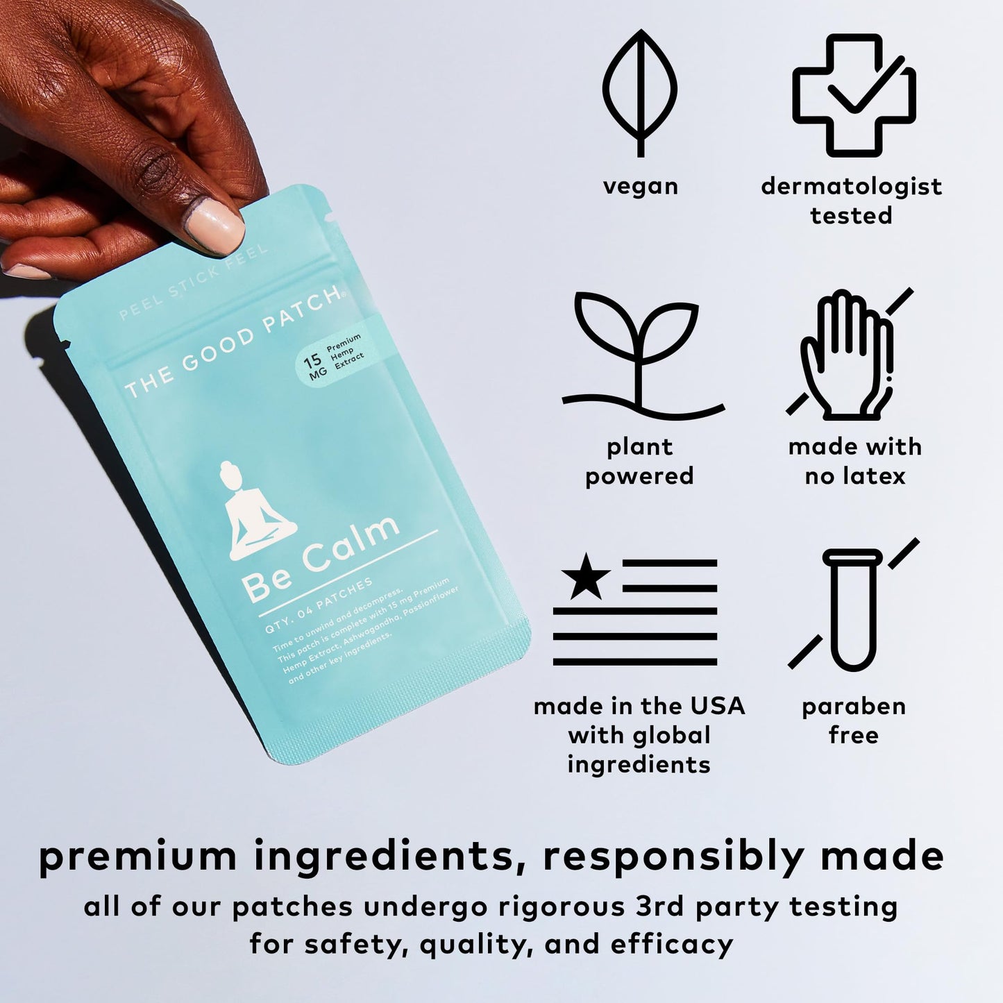 The Good Patch Be Calm Patch with Hemp – Unwind, Decompress, Plant-Powered Wellness