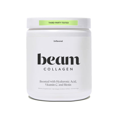 Beam Collagen Powder for Women with Hyaluronic Acid & Biotin – Grass-Fed, 60 Servings
