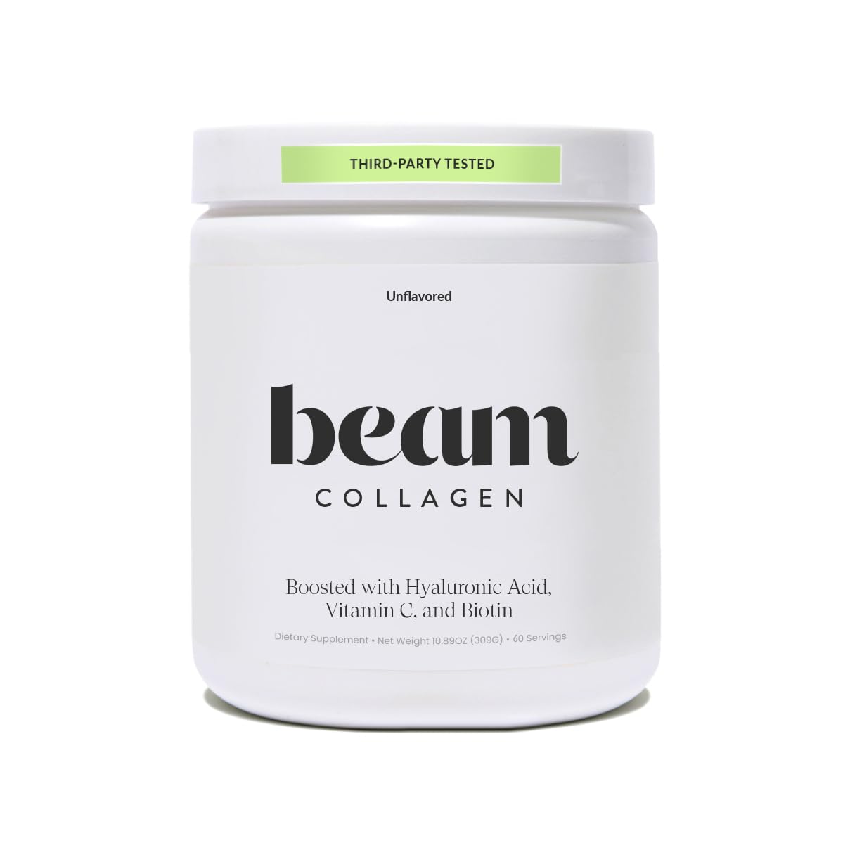 Beam Collagen Powder for Women with Hyaluronic Acid & Biotin – Grass-Fed, 60 Servings