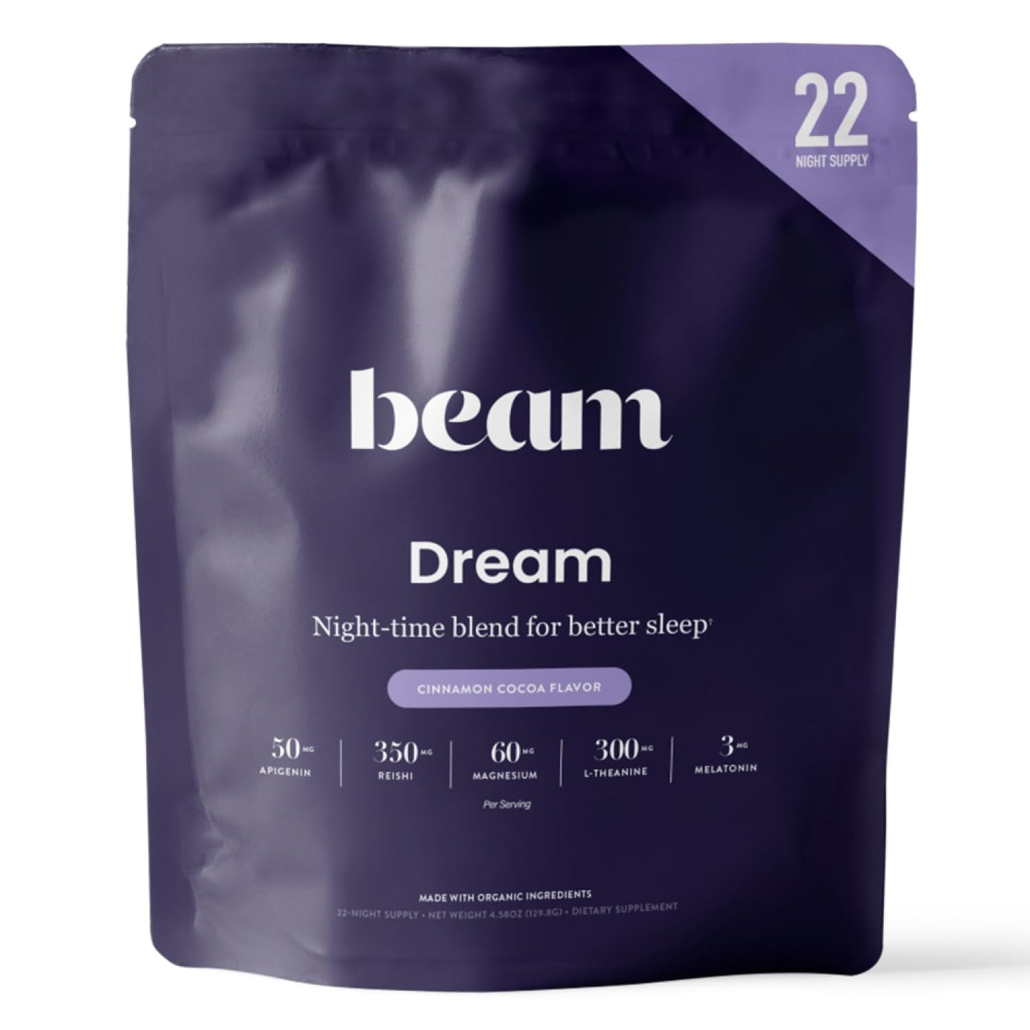 Beam Dream Sleep Powder – L-Theanine, Apigenin, Reishi & Magnesium