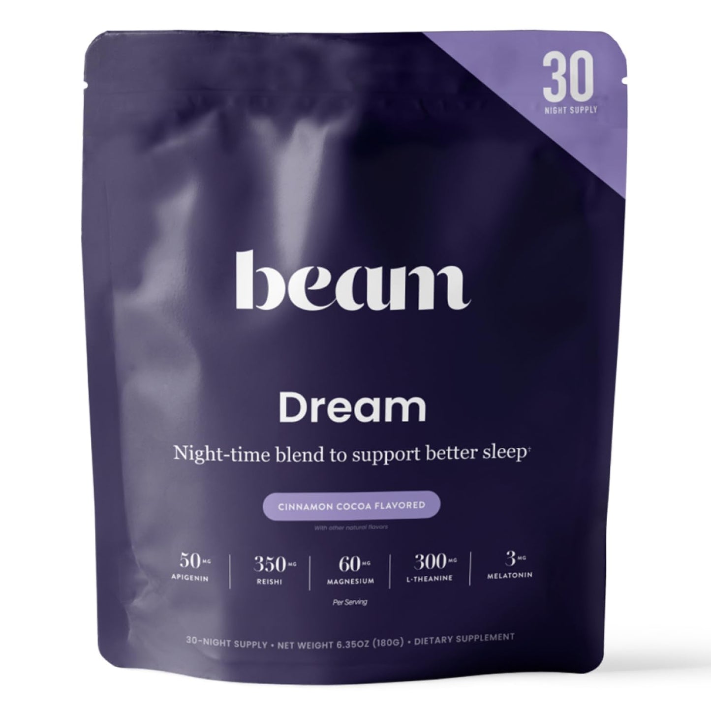 Beam Dream Sleep Powder – L-Theanine, Apigenin, Reishi & Magnesium | Natural Sleep Support