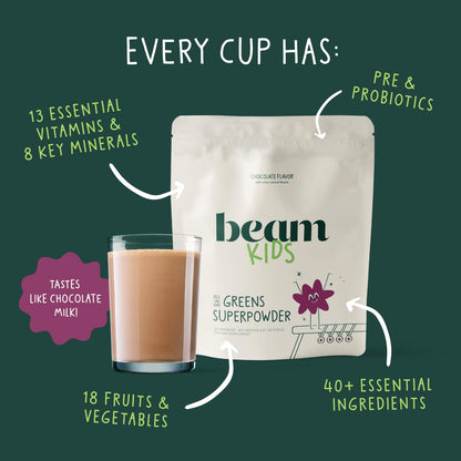 Beam Kids All in One Superfood Powder — Probiotics, Vitamins & Organic Greens