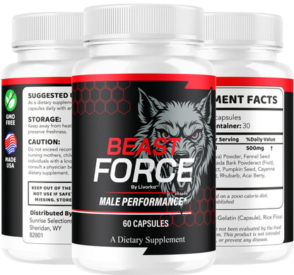 Beast Force for Men Pills – Official BeastForce Capsules | Premium All-Natural, 60 Count