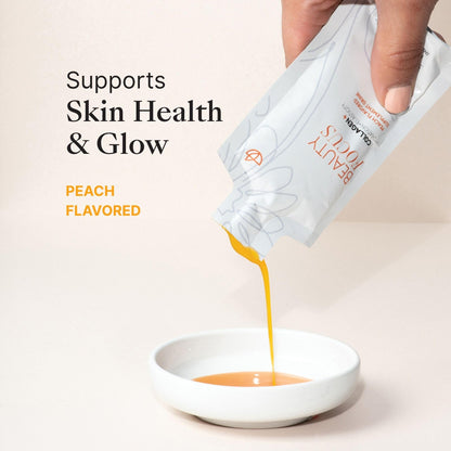 Beauty Focus Collagen Plus – Peach Flavor | 1.0 oz, 30 Packets | Skin Hydration & Hair Support