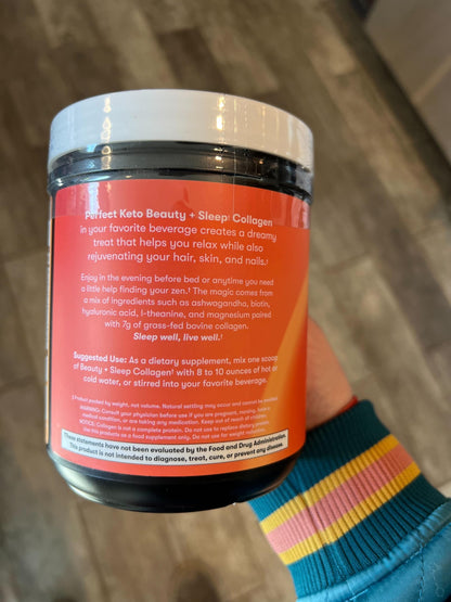Beauty + Sleep Collagen Protein Powder – Turmeric Coconut Latte | Perfect Keto