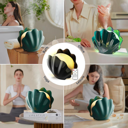 260ML Essential Oil Diffuser with Remote – 7-Color LED Night Light (Green)