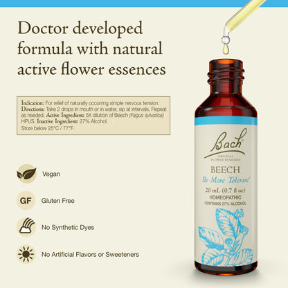 Bach Original Flower Remedies Beech - Be More Tolerant - 20mL Dropper
