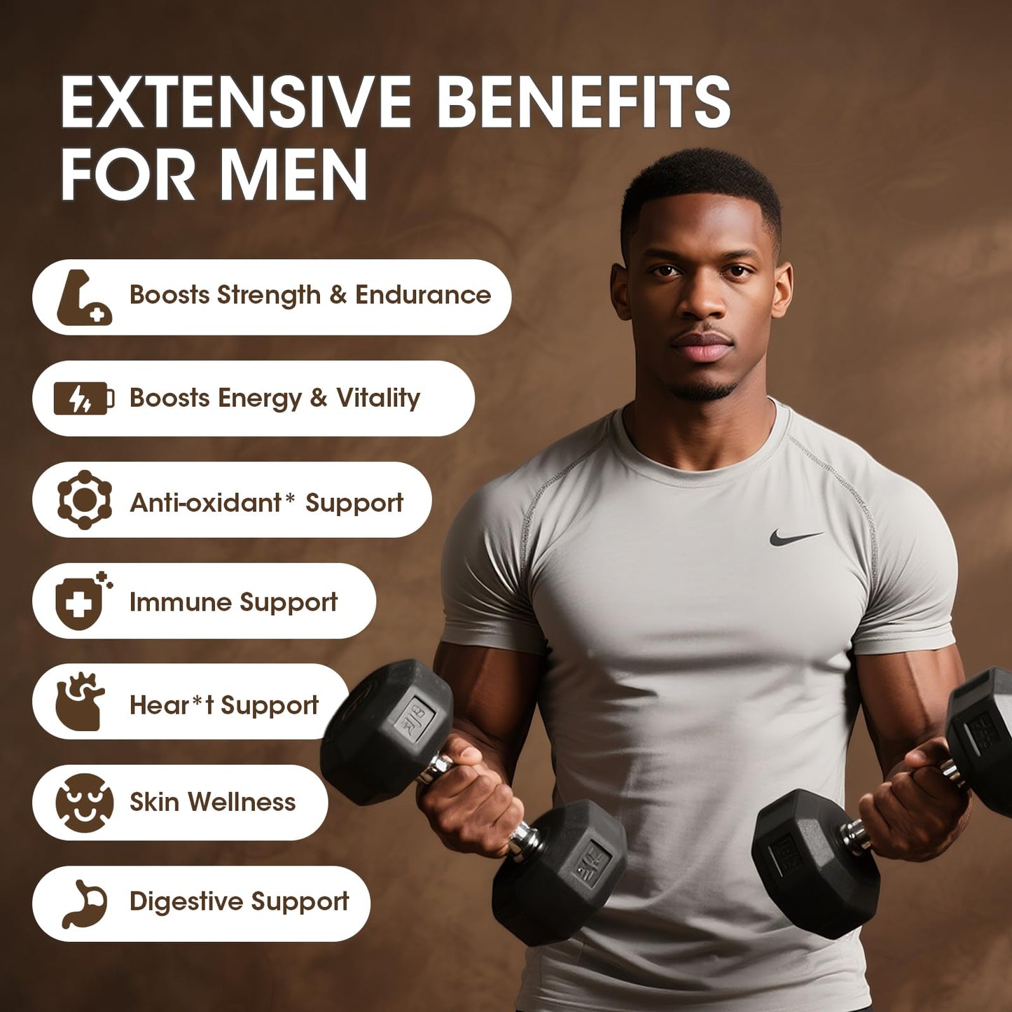 M inch Beef Organs Supplement for Men – Liver, Heart, Kidney, Pancreas with CoQ10 & Tribulus, 240 Count