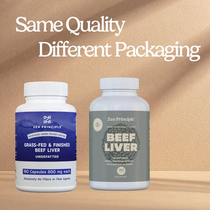 Zen Principle Beef Liver Supplement – Grass-Fed, Pasture-Raised, Desiccated Liver Capsules | No Hormones or GMO | 360 Capsules (2-Pack)