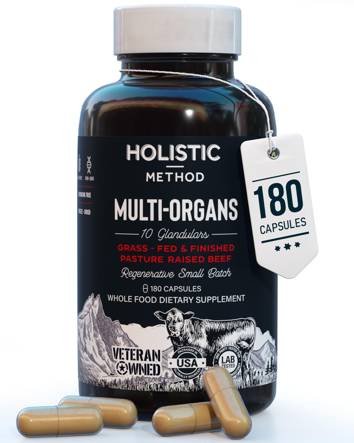 Carnivore Method Beef Organ Supplement Complex – 180 Capsules, Grass-Fed NZ Organs