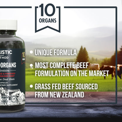 Carnivore Method Beef Organ Supplement Complex – 180 Capsules, Grass-Fed NZ Organs