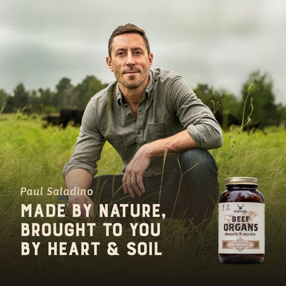 HEART & SOIL – Grass-Fed Beef Organ Supplements (Liver, Heart, Kidney, Pancreas & Spleen) – 180 Capsules