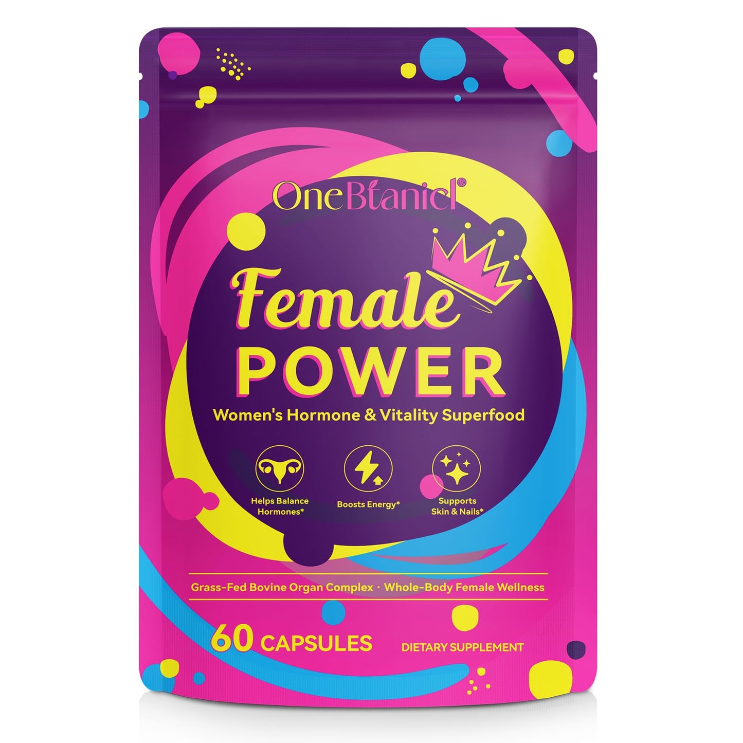 Beef Organ Supplement for Women – Grass-Fed Liver, Uterus & Ovaries | Hormone Balance, Energy, Immunity | 60 Capsules