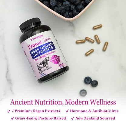 Beef Organ Supplement for Women | Grass-Fed NZ Bovine, 7 Organs, 30 Servings