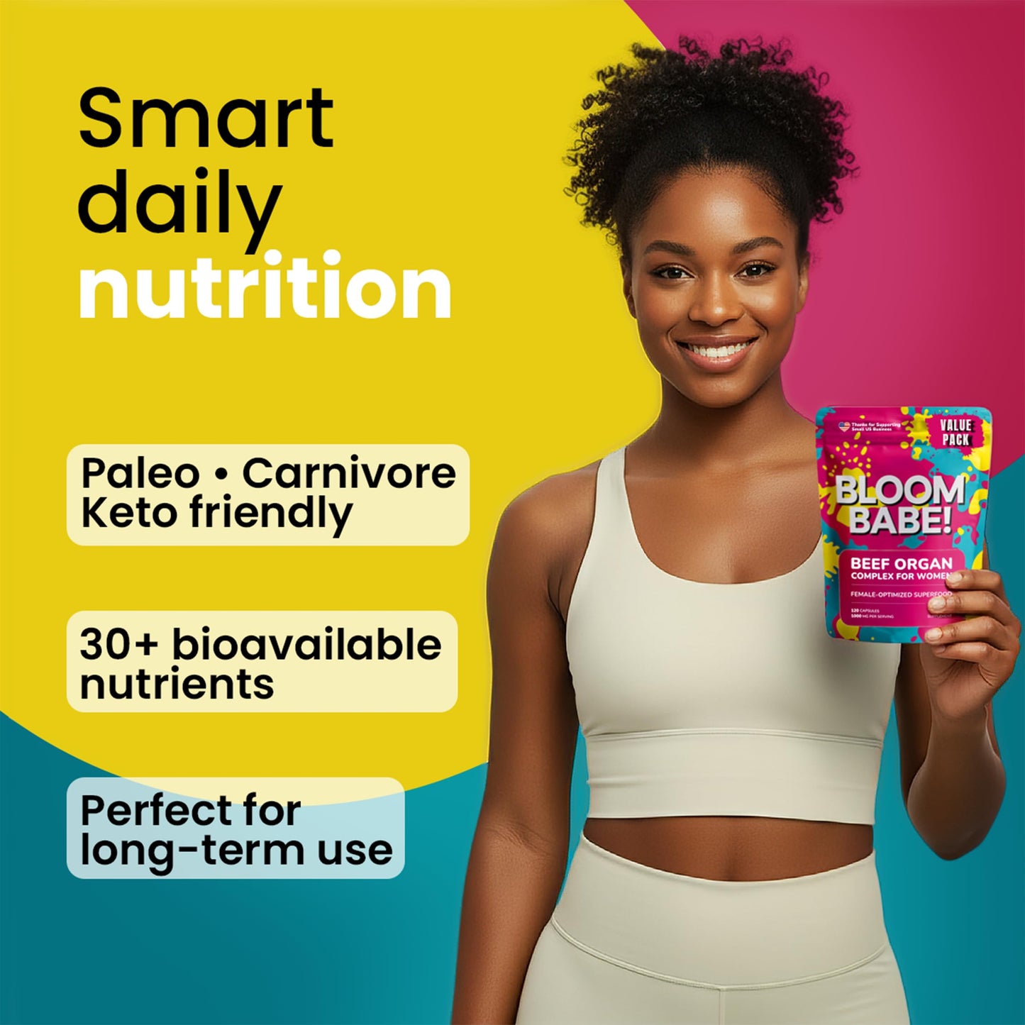 Beef Organ Supplement for Women – Grass-Fed Liver & Organs | Bloom Babe 60ct