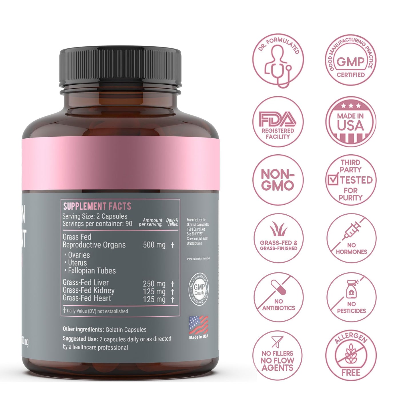 Optimal Carnivore Beef Organ Supplement for Women – 90-Day Cycle Harmony & Mood Balance
