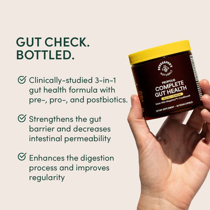 Beekeeper's Naturals Complete Gut Health - 3-in-1 Prebiotic, Probiotic & Postbiotic (60 cap)