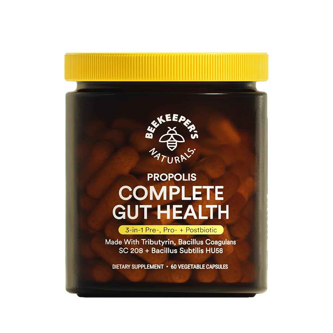 Beekeeper's Naturals Complete Gut Health - 3-in-1 Prebiotic, Probiotic & Postbiotic (60 cap)