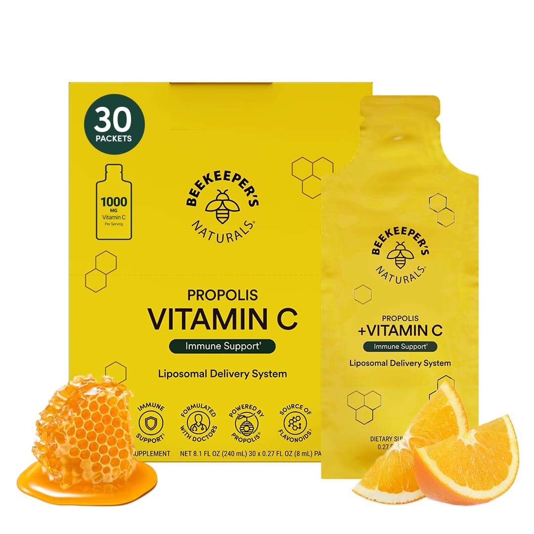 Beekeepers Naturals Propolis Liposomal Vitamin C 1000mg | Immune Support & Bioavailability