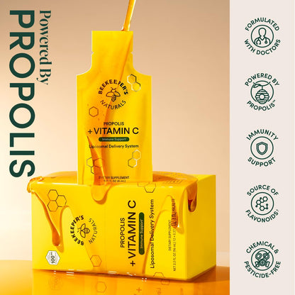 Beekeepers Naturals Propolis Liposomal Vitamin C 1000mg | Immune Support & Bioavailability