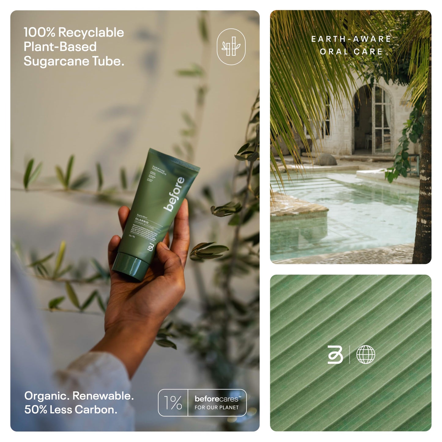 Before Classic Anti-Cavity Toothpaste | Vegan, Gum Health, Low Abrasion, 3.5oz | Made in USA