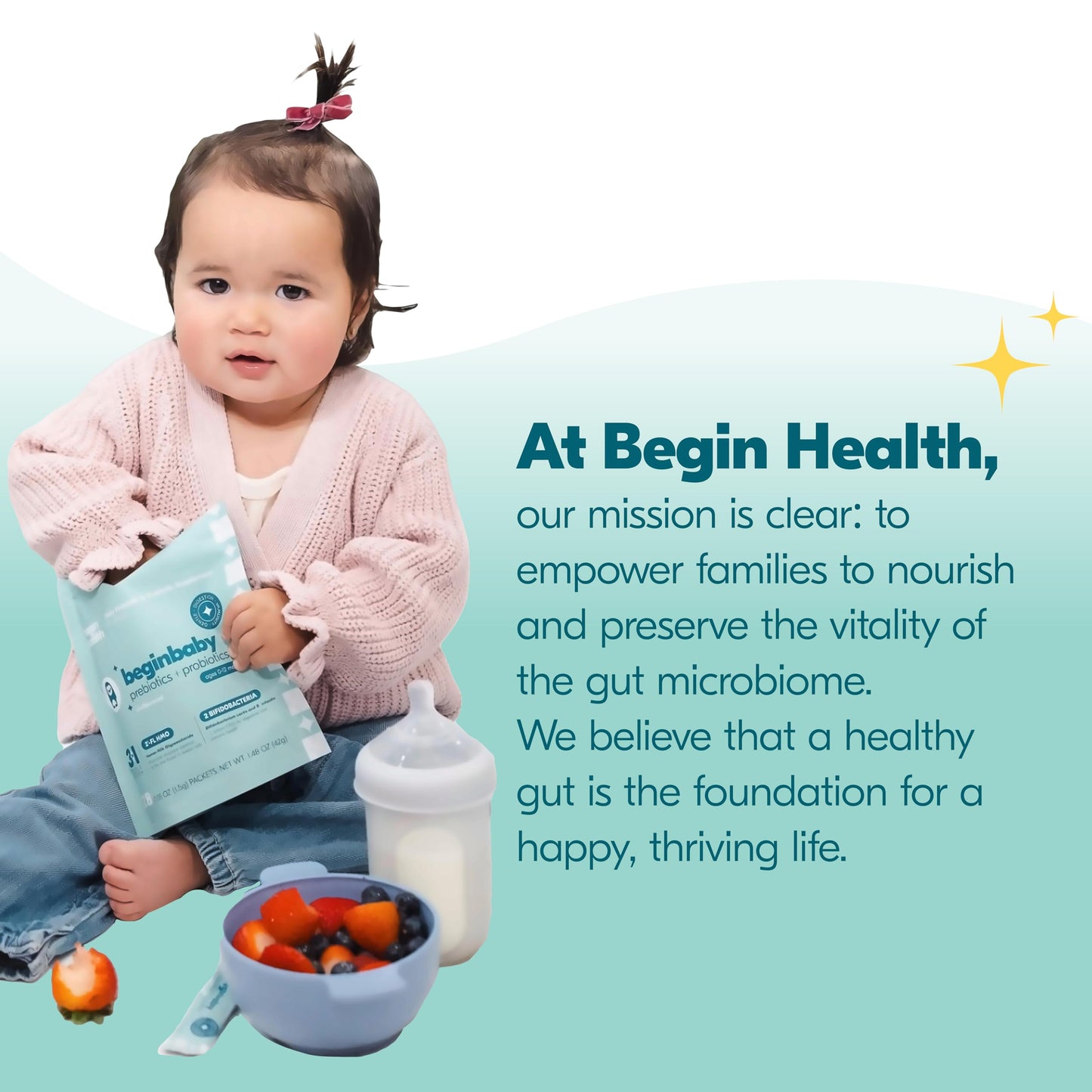 BeginBaby Prebiotics & Probiotics for Infants (0-12 Months) | Begin Health, 28-Pack Unflavored