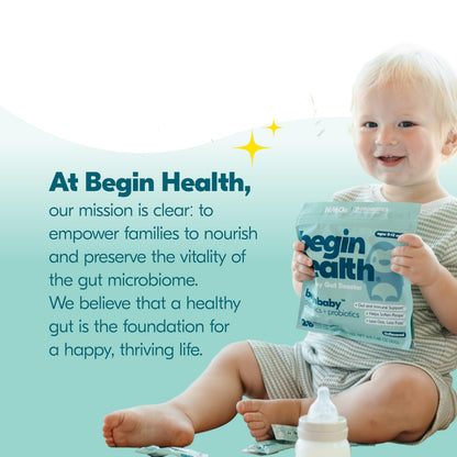 BeginBaby Prebiotics & Probiotics for Infants (0-12 Months) | Begin Health, 28-Pack Unflavored